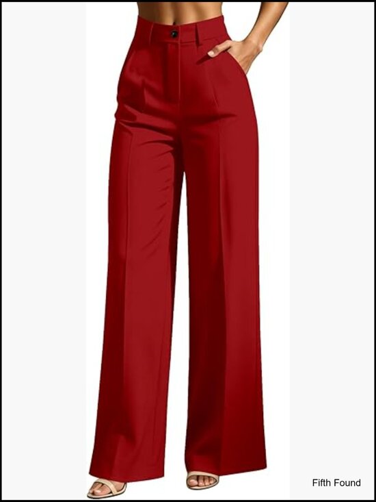 Pants - High Waist Wide Leg Pants Flowy Trousers Work Pants